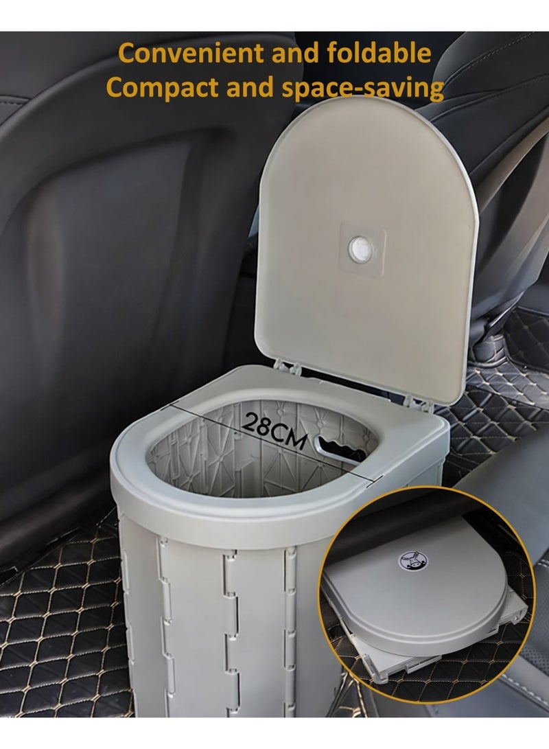 YY-Recheer Portable Folding Toilet with Lid, ABS Travel Mobile Toilet Potty for Car, Hiking, Trips, Boat, Beach - Image 2