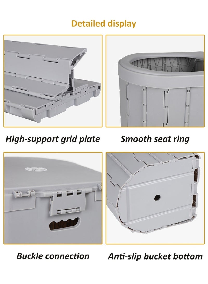 YY-Recheer Portable Folding Toilet with Lid, ABS Travel Mobile Toilet Potty for Car, Hiking, Trips, Boat, Beach - Image 5