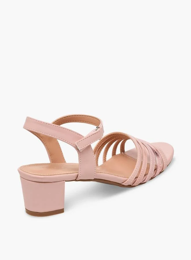 Flora Bella By Shoexpress PINK Girls Strappy Block Heel Sandals for Women | Best Price UAE
