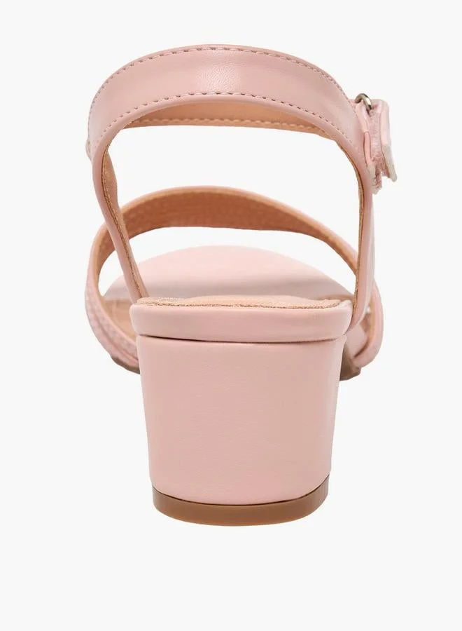 Flora Bella By Shoexpress PINK Girls Strappy Block Heel Sandals for Women | Best Price UAE