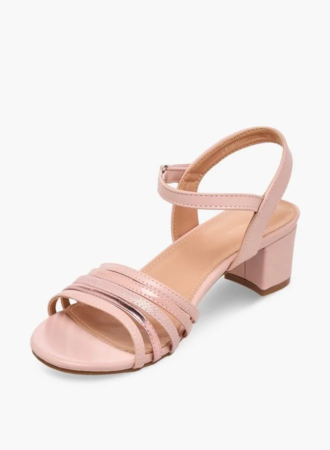Flora Bella By Shoexpress PINK Girls Strappy Block Heel Sandals for Women | Best Price UAE
