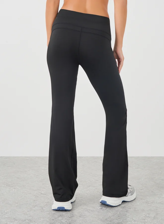 Styli Contour Effect Stitch Detail Flared Leggings