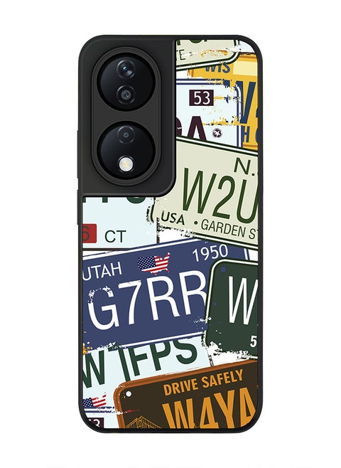Rugged Black Edge Case for Honor X7b, Slim fit Soft Case Flexible Rubber Edges Anti Drop TPU Gel Thin Cover -  Number Plates