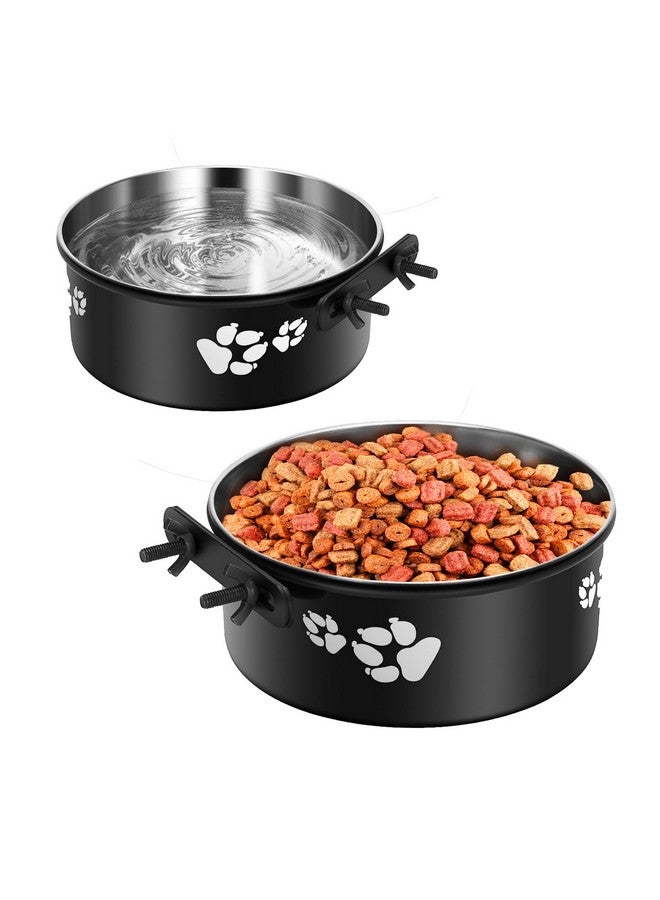 ShineMe Kennel Water Bowl Hanging, Shineme 2 Pack Stainless Steel Food And Water Bowl For Dog Cage, Crate, Kennel Bowls Mountable For Medium And Small Dogs, Cats, Pets (6.2X2.6” & 5.5X2.4”) - Image 1