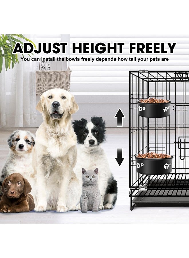 ShineMe Kennel Water Bowl Hanging, Shineme 2 Pack Stainless Steel Food And Water Bowl For Dog Cage, Crate, Kennel Bowls Mountable For Medium And Small Dogs, Cats, Pets (6.2X2.6” & 5.5X2.4”) - Image 4
