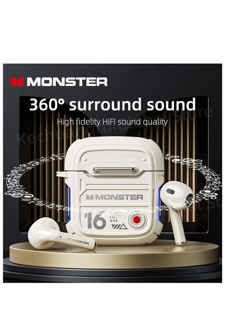 Monster Wireless Bluetooth Earphone XKT16 Ivory - Image 1