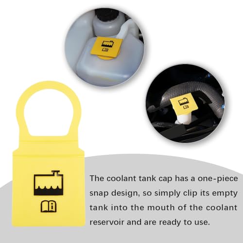 Lecctso 2PCS Engine Coolant Reservoir Cap, Coolant Cover, Antifreeze Cap Replacement OEM# 55111074AA 52079331, Car Accessories Radiator Reservoir Recovery Overflow Tank Cap Fit for Chrysler Dodge Ram - Image 3