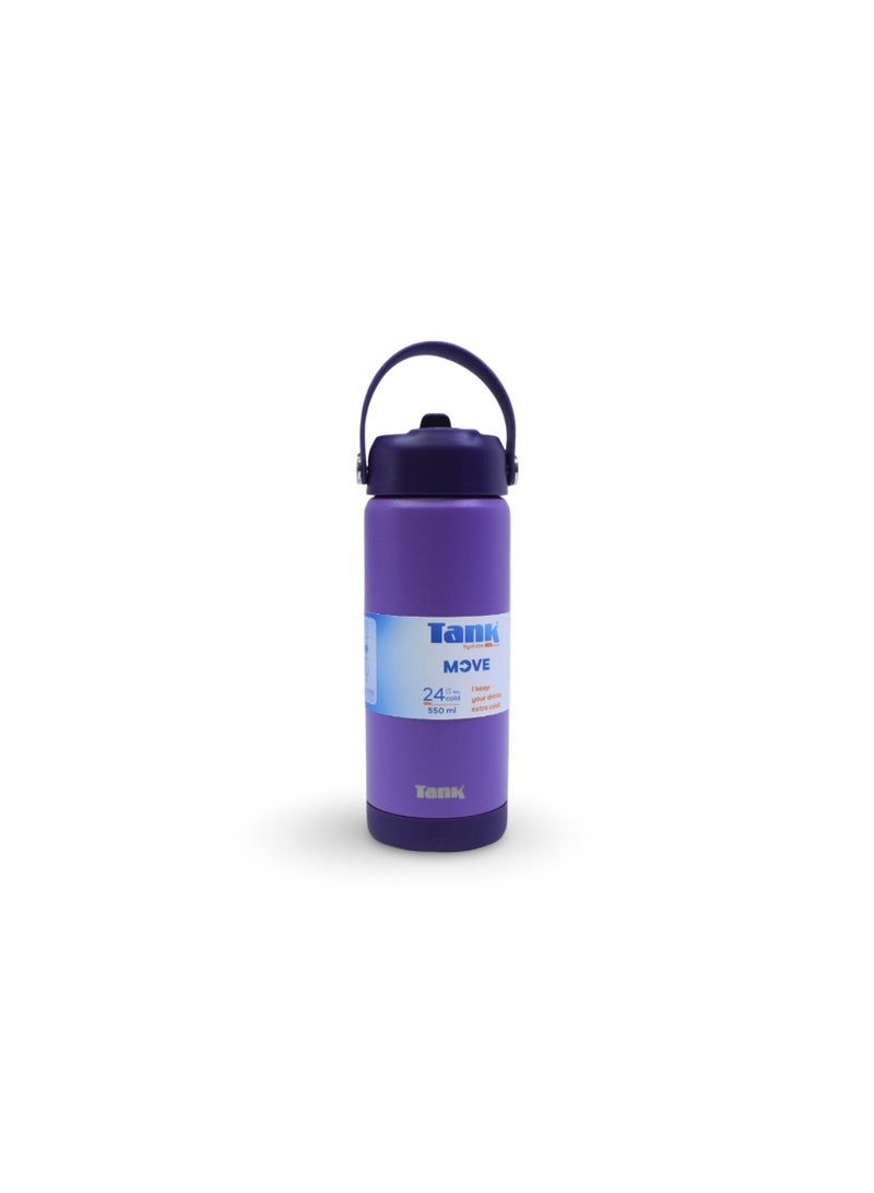 Tank Insulated Stainless Steel Water Bottle 550ml – Grape - Image 5