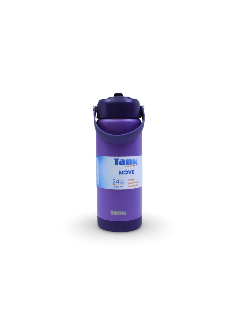 Tank Insulated Stainless Steel Water Bottle 550ml – Grape - Image 3