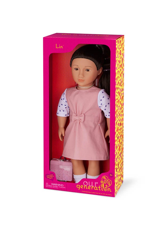 Our Generation Fashionable 18-inch Girl Doll with School Uniform, Gifting Toys, Age 6+ years, Character-Lin - Image 1