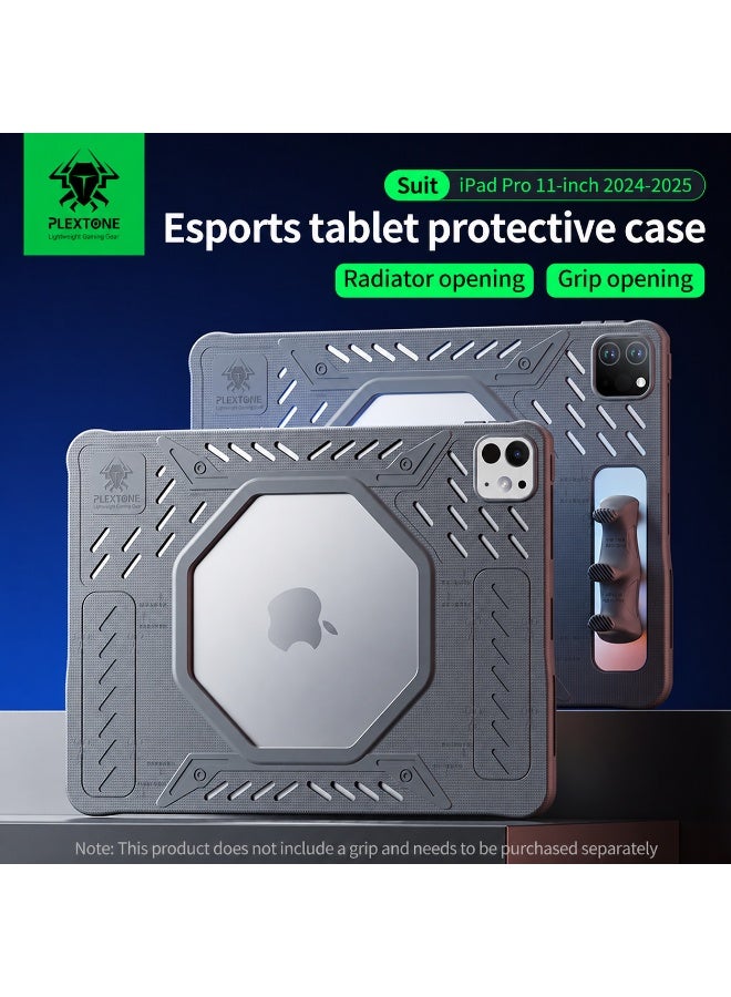 PLEXTONE GP60 Mark II Gaming Case for iPad Pro 11 Inch (2024–2025 M4/M5), Rugged Shockproof Tablet Case, Silicone Protective Cover with Cooling Fan Hole, Heat Dissipation Design, Anti-Slip Ergonomic Grip, Heavy Duty Drop Protection for Gaming & Work - Image 2