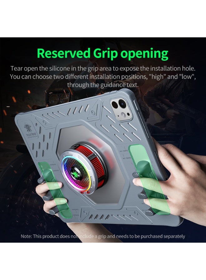 PLEXTONE GP60 Mark II Gaming Case for iPad Pro 11 Inch (2024–2025 M4/M5), Rugged Shockproof Tablet Case, Silicone Protective Cover with Cooling Fan Hole, Heat Dissipation Design, Anti-Slip Ergonomic Grip, Heavy Duty Drop Protection for Gaming & Work - Image 4