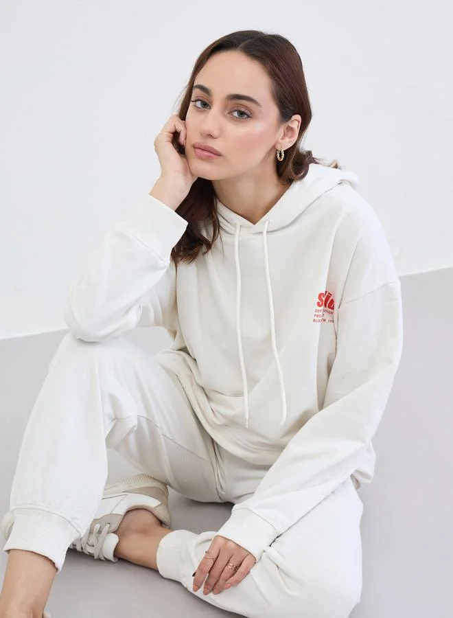 Styli Off White Longline Hoodie and Joggers Co-ords