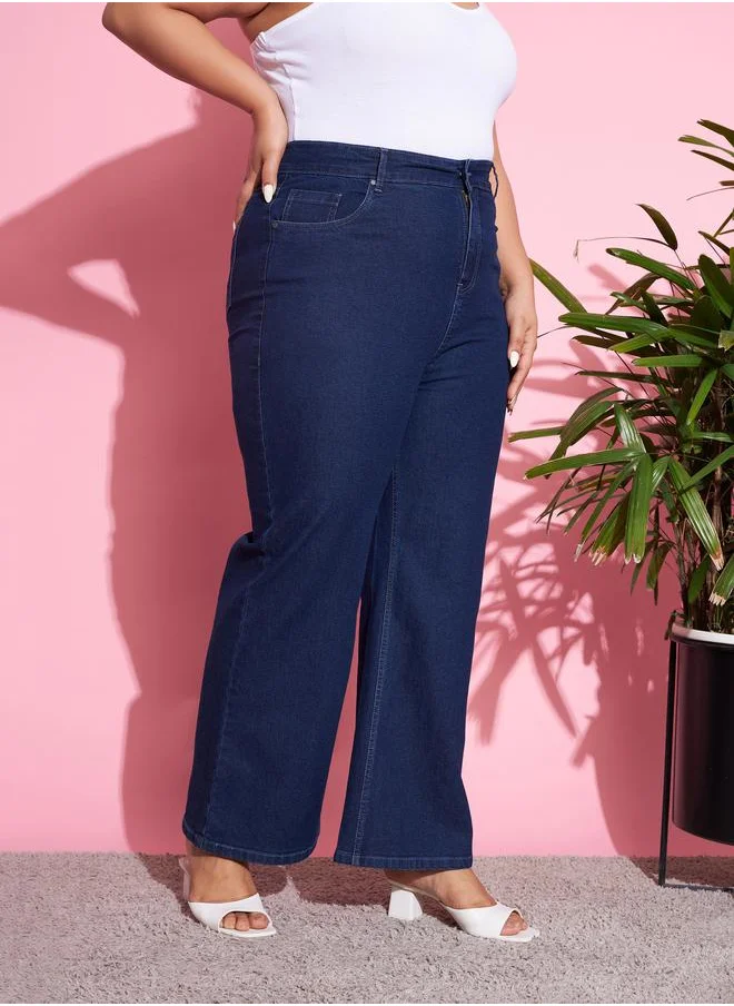 ساسافراس Plus Highrise Bell Bottom Jeans by Styli
