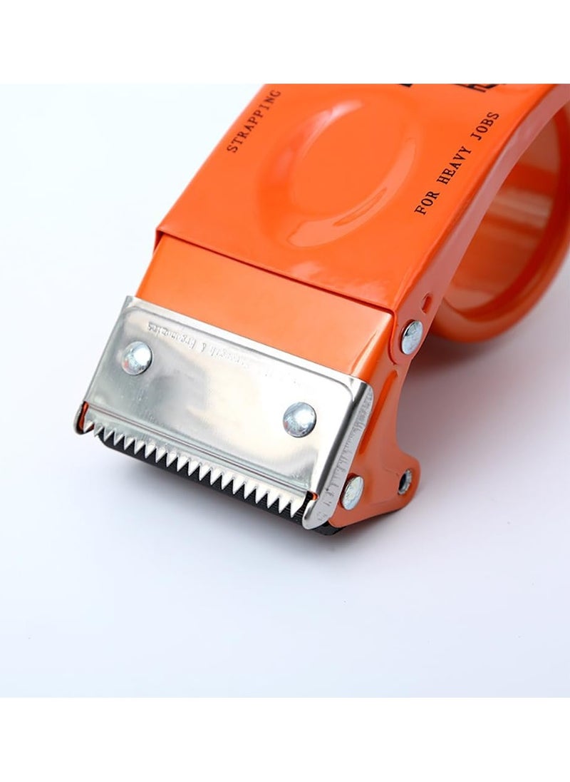 Rubik 150 Yards x 5cm Clear Tape Roll with Heavy Duty Metal Packaging Tape Dispenser for Moving Carton Box Sealer, Handheld Tape Cutter - Orange  - Image 4