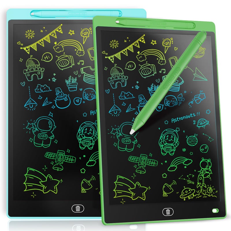 Genialba [2 Pack] Genialba LCD Writing Tablet 8.5-Inch Colorful Doodle Board, Toddler Learning Educational Toys Gifts for 3-8 Years Old Girls and Boys, Electronic Drawing Pad for Kids (Blue&Green) - Image 1