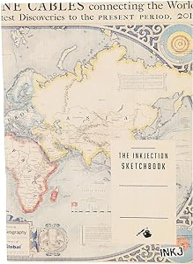 A5 sketchbook for drawing, old map 