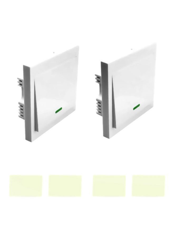 NIBEMINENT 2-Piece Wireless Remote Control Switch White/Green 