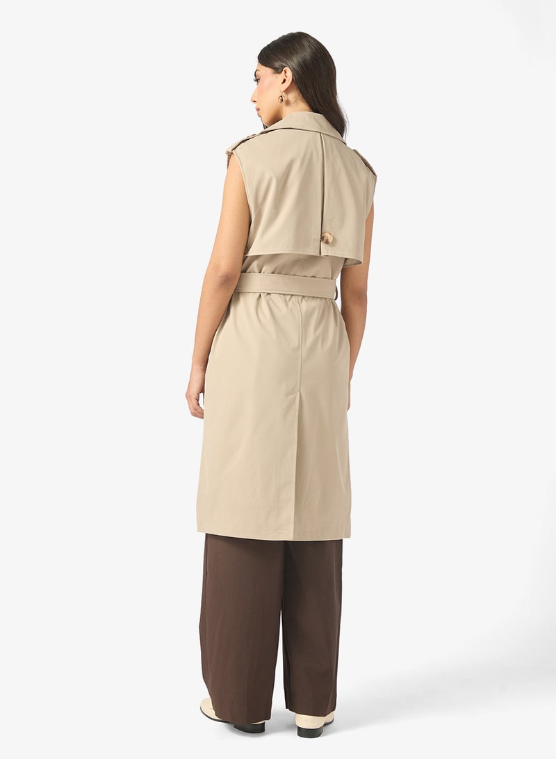 ايلا معطف ترنش بدون أكمام بحزام - Image 2