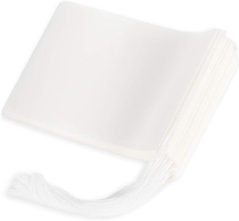 N.C 9 * 7cm 100 Pcs Natural Raw Wood Pulp Paper Disposable Empty Bag &Coffee Filter with Drawstring for Brine &Loose Herb Powder &Medicine &Leaf Tea& Spice& Sachet - Image 1