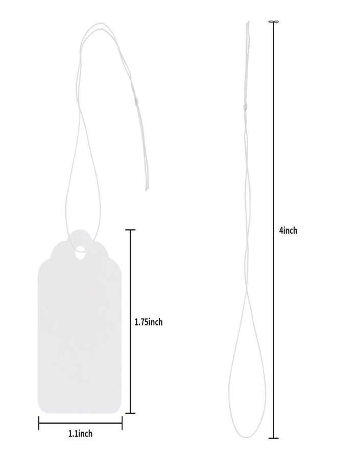 Cuttte White Price Tags with String - Cuttte 1000PCS Pre-Strung Paper String Tags for Pricing, Hanging Garage/Yard Sale Clothing Jewelry Merchandise for Labeling 1.75 x 1.1 Inch - Image 3
