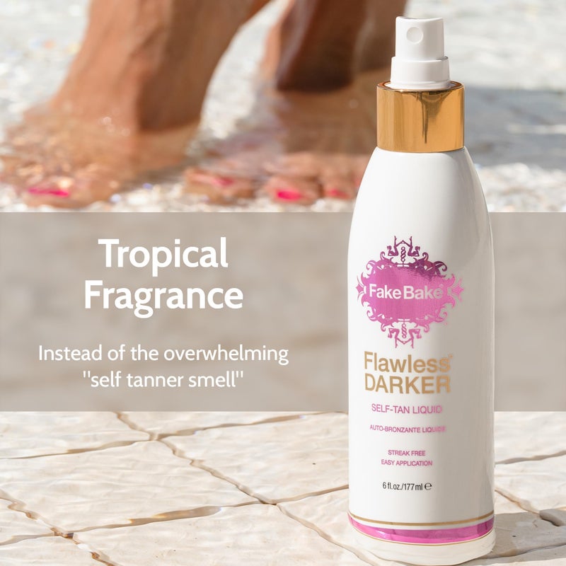 Fake Bake Self Tanning Liquid Flawless Darker by Fake Bake | Luxurious and Fast-Drying Solution that delivers the Beautiful Streak-Free Darkest Tan in the Range | Black Coconut Scent | 6 fl oz(pack of 2) - Image 4