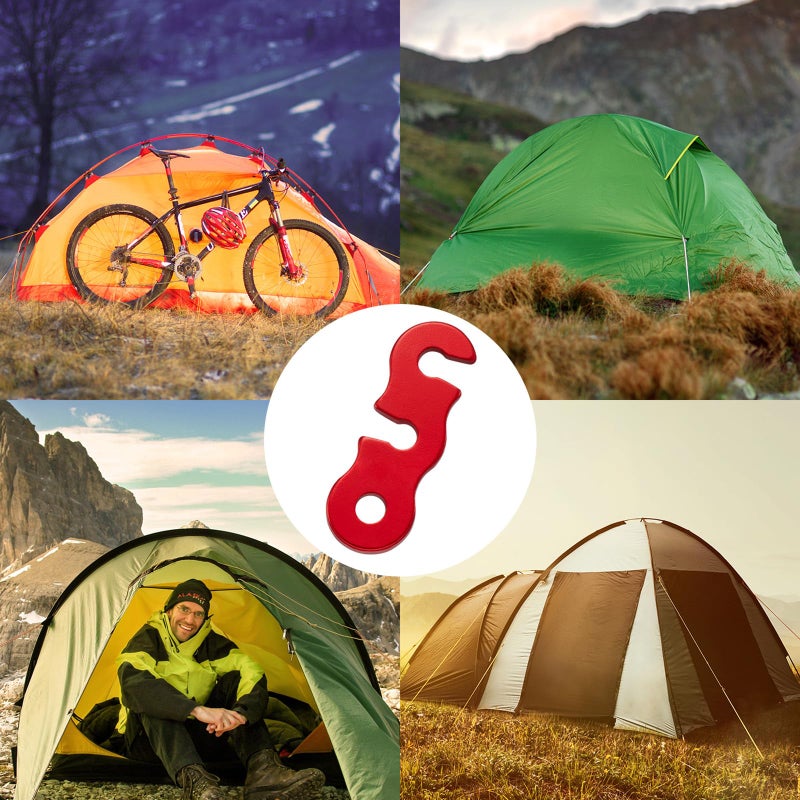 SATINIOR 40 Pieces Guyline Tensioner Aluminum Alloy Tent Cord Paracord Tensioner Guy Line Rope Adjusters Cam Jam Cord Tighteners for Outdoor Tent Camping Hiking Accessories (Red) - Image 5