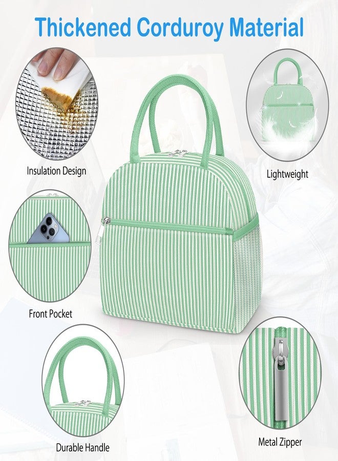 DALINDA Lunch Bag Lunch Box for Women Men,Corduroy Cute Insulated LunchBags,Water-Resistant Cooler Lunch Tote Bag, Reusable LunchBox Large Capacity for Work Travel Picnic - Image 3