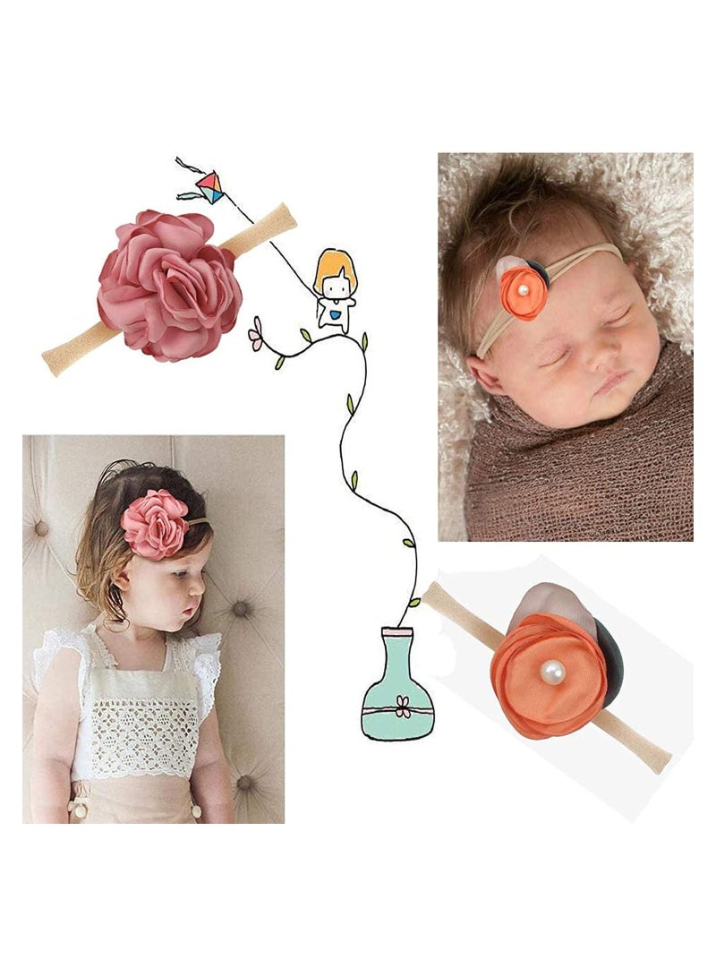 Loquat 10 PCS Baby Girls Bowknot Headbands, Nylon Elastic Soft Accessories, For Newborn Infant Toddler (10 Packs Mix Style) - Image 5