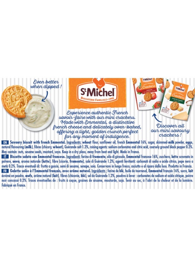 St Michel Emmental Cheese Sea Salt & Pepper Mini French Crackers 100g - Image 3