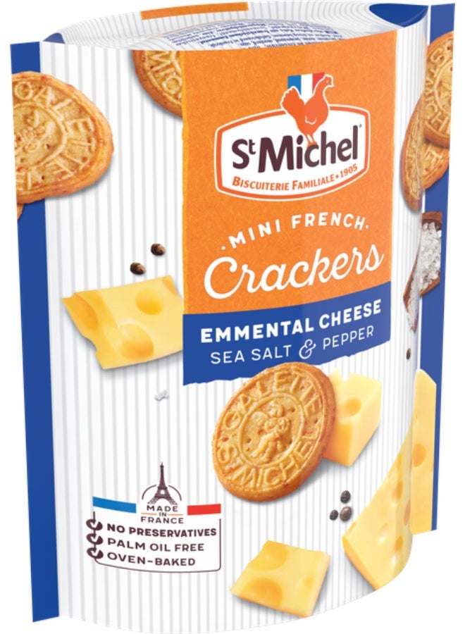 St Michel Emmental Cheese Sea Salt & Pepper Mini French Crackers 100g - Image 5