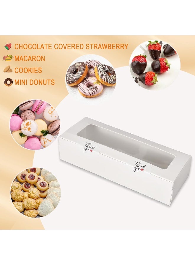 Garmeinea 30 Pack Macaron Boxes Packaging for 5 to 7 Macarons with 60 Pcs Stickers for Home DIY Baking Gift(White) - Image 4