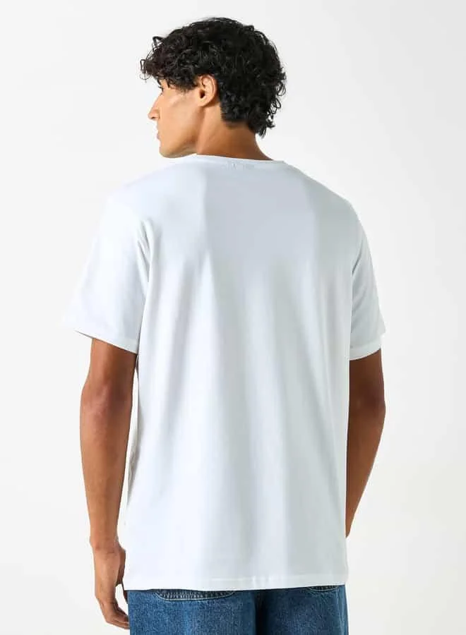 SP Characters Buggy Print Crew Neck T-shirt with Short Sleeves