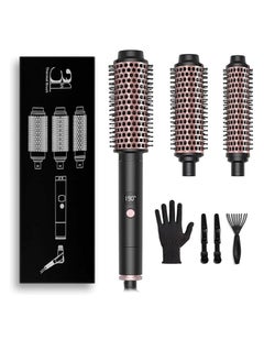 Thermal Brush, 3 in 1 Heated Round Brush with 5 Temps Settings, Up to 375°F LCD Display Curling Brush Thermal Round Brush, Upgrade Detachable Curling Iron, 1.25/1.5/1.75 Inch Hair Styling Tools Set