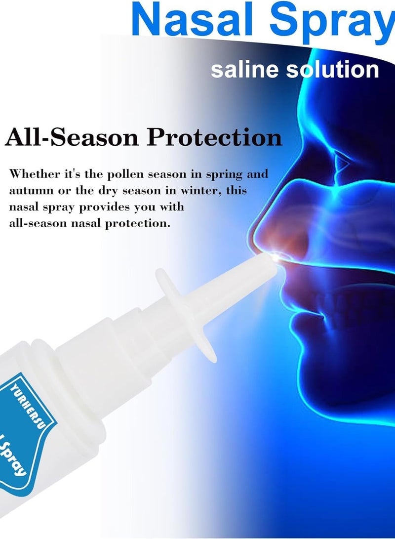 YURHERSU Nasal Spray Saline Solution, بخاخ مرطب لطيف للعناية اليومية، يمنع الجفاف والتشقق، مثالي لموسم البرد والحساسية، 20ml/0.68 oz - Image 5