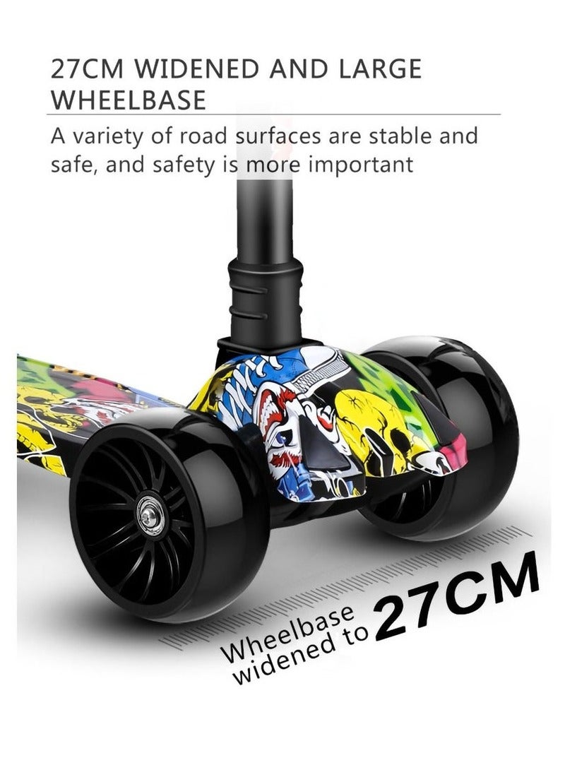 Hanayo Kids scooter, 3 Wheel Scooter with Flash Wheels and Adjustable Height, Children Kick Scooter for 2-12 Year Kids (Colorful） - Image 3