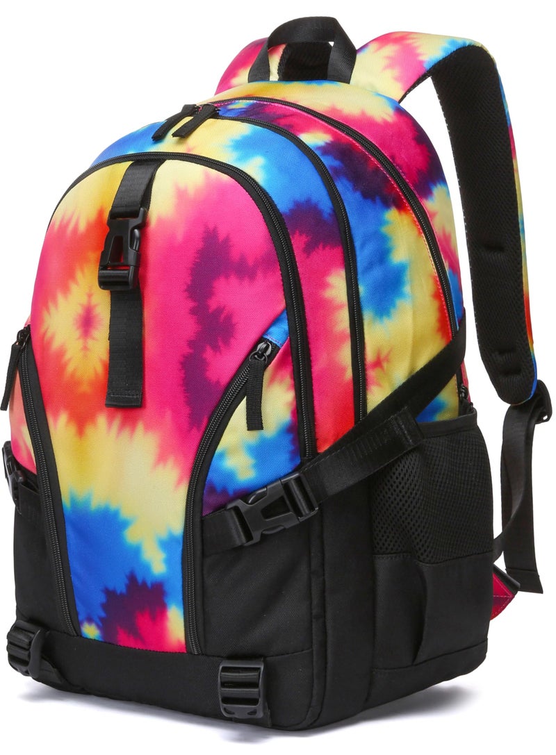 BLUEFAIRY High School Backpack for Girls Boys Middle School Bookbag for Kids Back to School Bag for College with Large Compartment Casual Daypack Mochilas para NiÃ±as Adolescentes 18" Black Rose - Image 1