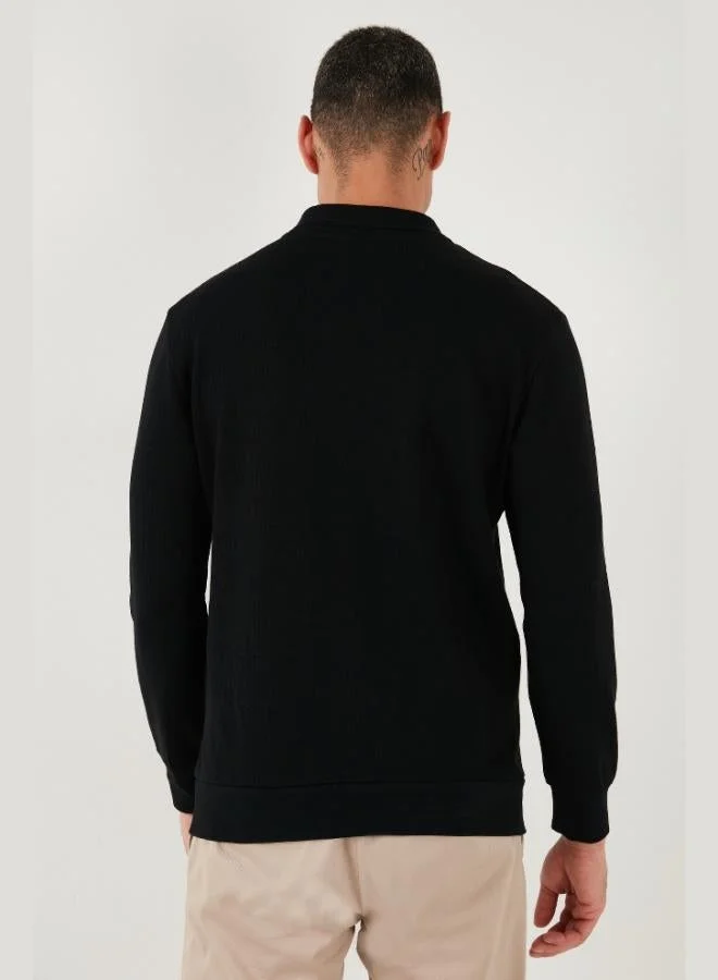 Buratti  Buratti Cotton Regular Fit Half-Zip Polo Collar Sweatshirt Men's SWEAT 5905805 for Men | Best Price UAE