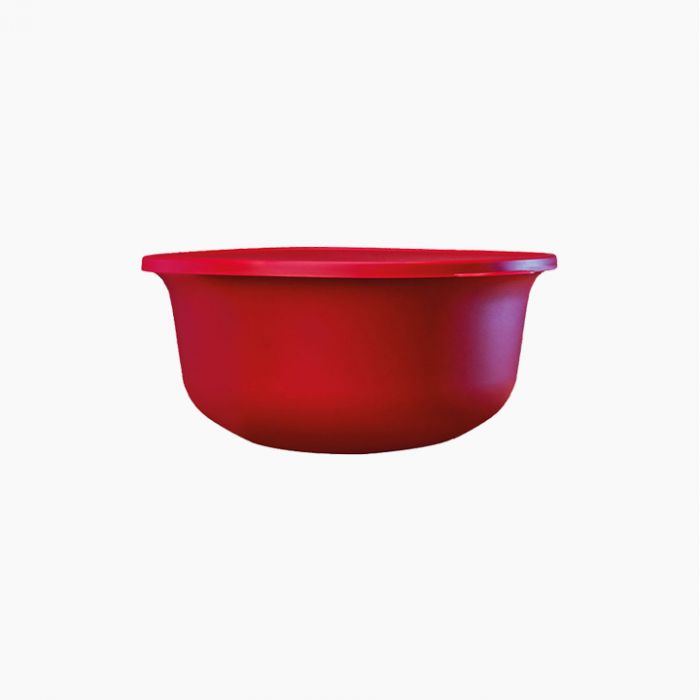 Aksa Plastic Dough Bowl, 4 Liter Capacity, Red
