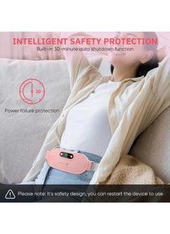 Prime by javaudan Menstrual Electric Heating Pad Women Warm Belt Hot Water Bag Waistband Device Adjustable 4-Speed ​​Rechargeable Heating Cramp Belt Massage Warm Waist Belt for Menstrual Period Cramps Stomach Tummy Pain  - Image 4