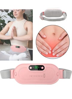 Prime by javaudan Menstrual Electric Heating Pad Women Warm Belt Hot Water Bag Waistband Device Adjustable 4-Speed ​​Rechargeable Heating Cramp Belt Massage Warm Waist Belt for Menstrual Period Cramps Stomach Tummy Pain  - Image 1