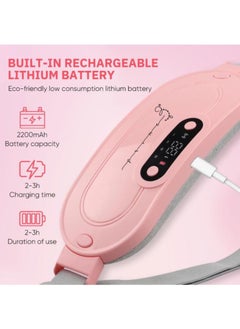 Prime by javaudan Menstrual Electric Heating Pad Women Warm Belt Hot Water Bag Waistband Device Adjustable 4-Speed ​​Rechargeable Heating Cramp Belt Massage Warm Waist Belt for Menstrual Period Cramps Stomach Tummy Pain  - Image 2