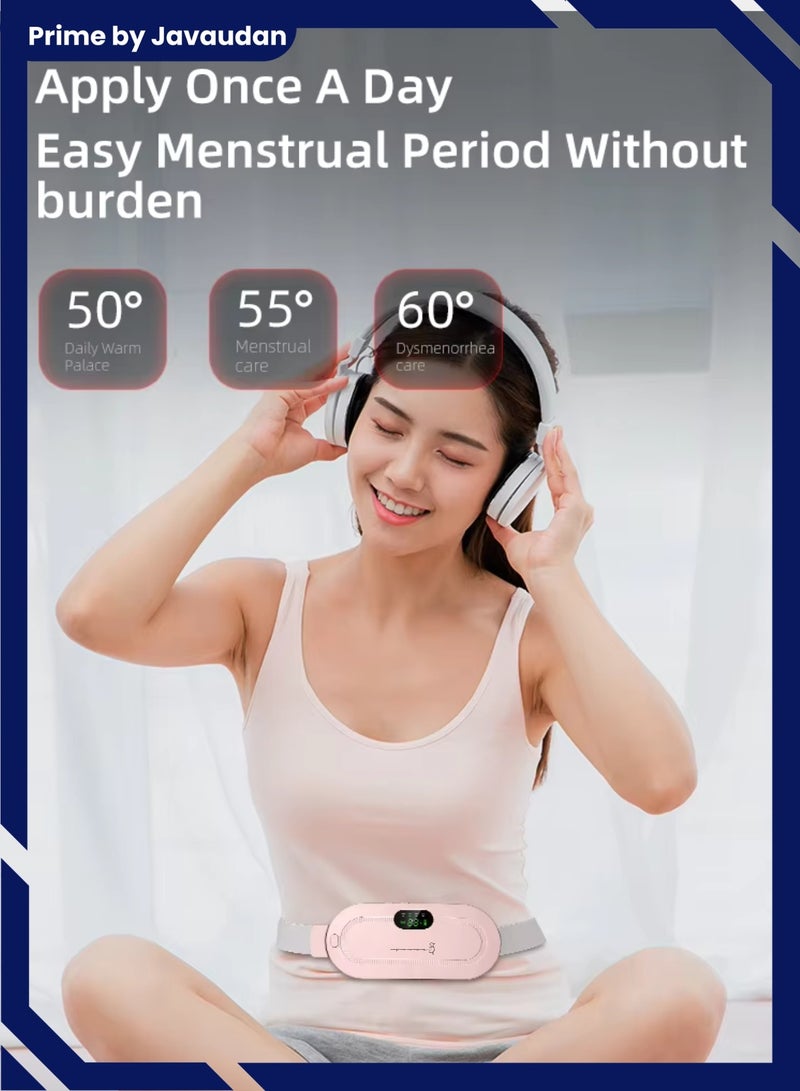 برايم بي جافاودان وسادة التدفئة الكهربائية للحيض للنساء، حزام دافئ، حقيبة الماء الساخن، حزام الخصر، جهاز قابل للتعديل 4 سرعات قابلة لإعادة الشحن، حزام تشنج التدفئة، حزام خصر دافئ للتدليك، حزام الخصر الدافئ لفترة الحيض، تشنجات المعدة، آلام البطن - Image 3