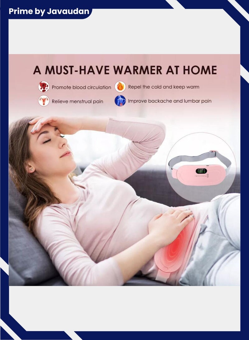 برايم بي جافاودان وسادة التدفئة الكهربائية للحيض للنساء، حزام دافئ، حقيبة الماء الساخن، حزام الخصر، جهاز قابل للتعديل 4 سرعات قابلة لإعادة الشحن، حزام تشنج التدفئة، حزام خصر دافئ للتدليك، حزام الخصر الدافئ لفترة الحيض، تشنجات المعدة، آلام البطن - Image 2