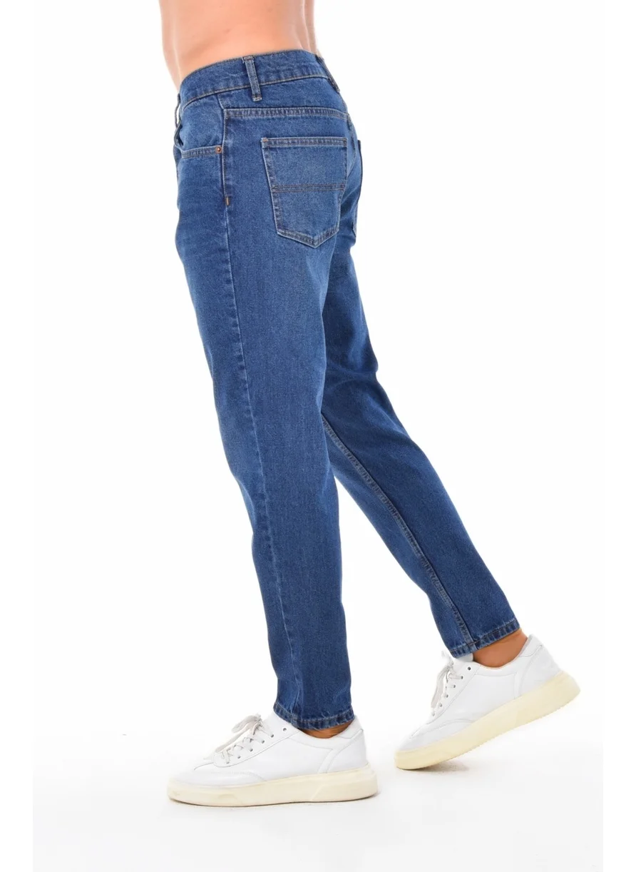 سيدي دينيم Men's Dark Blue High Waist Slim Leg Loose Jeans Mom Jeans C333