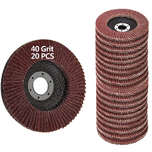 MinCHI257 Flap Discs 20 PCS 4.5 Inch - 40 Grit Grinding Discs 4 1/2 Assorted Sanding Grinding Wheels,Aluminum Oxide Abrasives,Grinder disc - Image 4