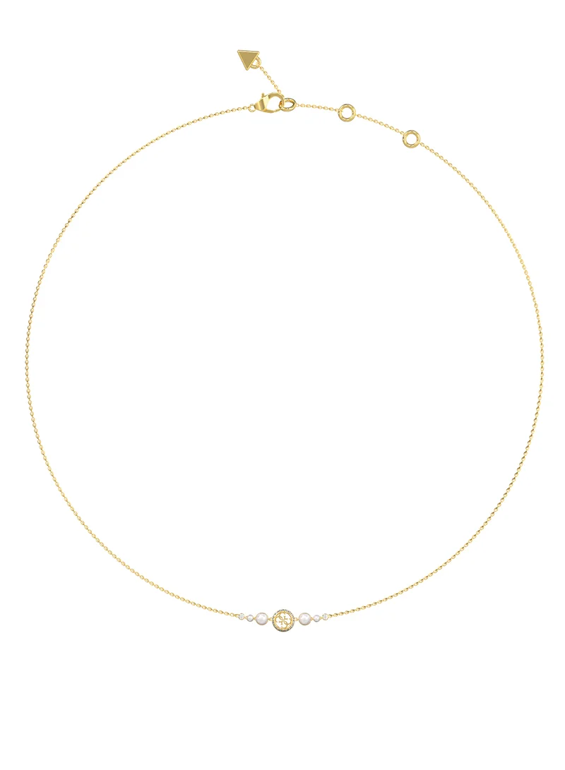 GUESS Tiny Pearly Logo Necklace