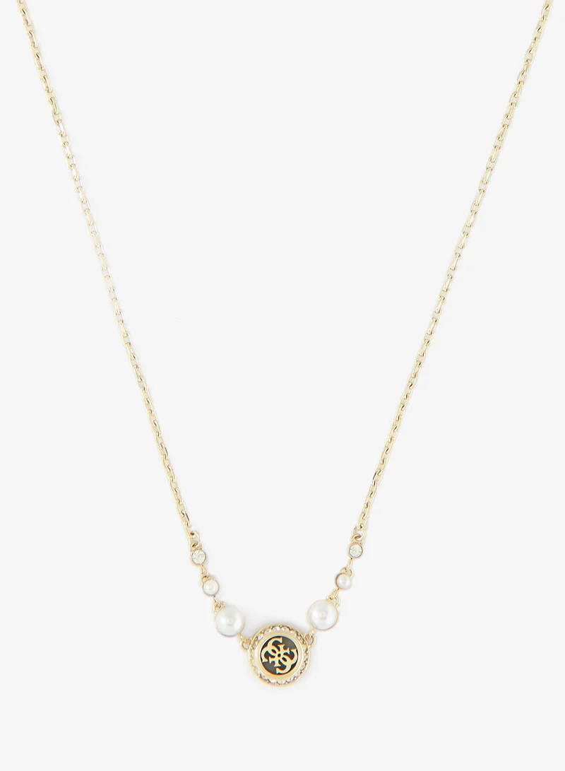 GUESS Tiny Pearly Logo Necklace