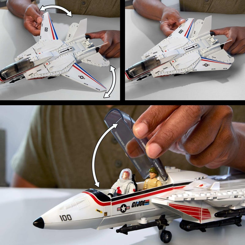 Mega Bloks â€‹MEGA G.I. Joe Action Figures Building Toys, Skystriker XP-14F vs. Cobra H.I.S.S. with 617 Pieces, 4 Poseable Characters, for Collectors - Image 5