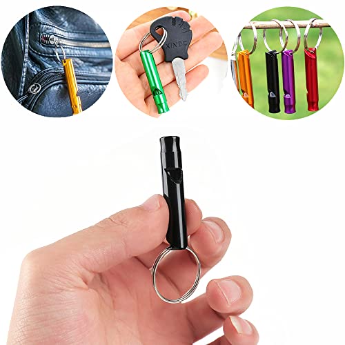 Tergy 50 Pieces Emergency Whistle with Keychain Aluminum Survival Whistle Key Chain for Camping Hiking Boating Hunting Fishing - Image 2